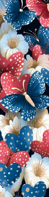 Free butterfly bookmarks of a butterfly with flowers